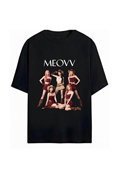 SVART WEAR تي شيرت Meovv K-Pop للجنسين كبير الحجم مصنوع من القطن بنسبة 100%