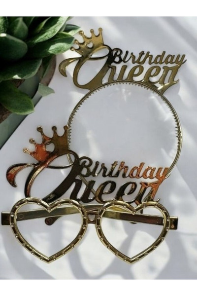 Yavuz Süs Σετ γυαλιά και κορώνα γενεθλίων Mika Quenn