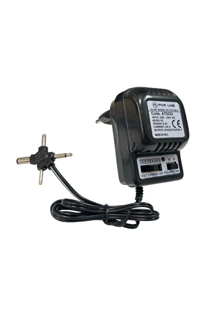 FORLİNE AT500 3-12 Volt 500mA Ayarlı Çok Uçlu Adaptör
