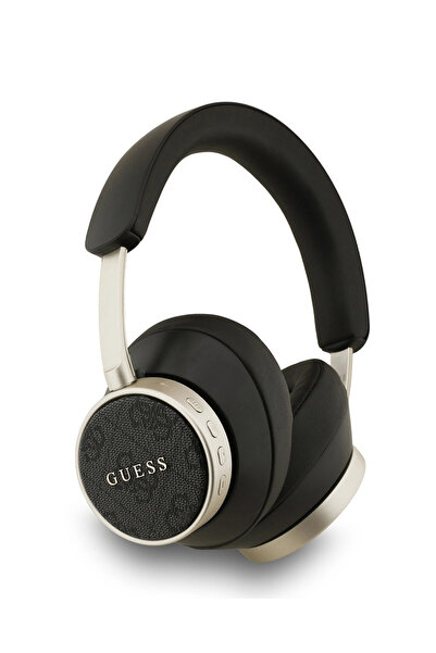 Guess Lisanslı PU Metal Klasik Yazı Logolu Kulak Üstü Bluetooth Kulaklık Siyah