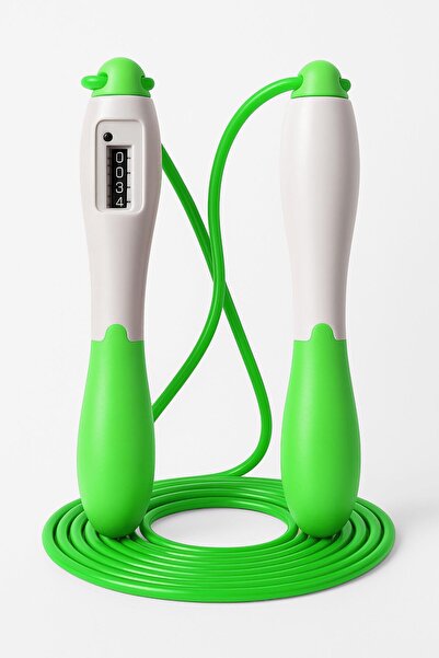 Genel Markalar Atlama İpi Uzunluk Ayarlanabilir Mekanik Sayaçlı Ayarlı Göstergeli Atlama İpi Jump Rope Yeşil 5006