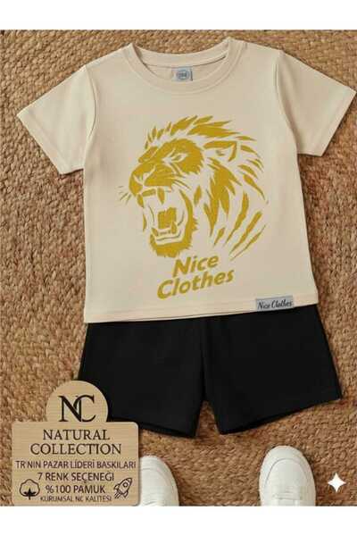 Nice Clothes ΚΑΛΟΚΑΙΡΙΝΟ ΠΑΙΔΙΚΟ ΜΠΛΟΥΖΑΚΙ ΚΑΙ ΣΟΡΤΣ UNISEX (ΜΕ ΣΤΑΜΠΑ ΛΙΟΝΤΑΡΙ)