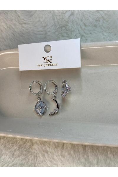 YSX JEWELRY ysx marka 3lü şık tasarım küpe alerji ve kararma yapmaz.