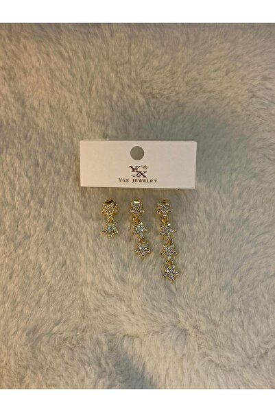 YSX JEWELRY أقراط بتصميم أنيق من ماركة ysx مزينة بتفاصيل نجمية وحجارة، لا تسب...