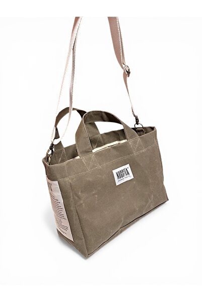 nuggita handmade crafts Τσάντα από κερωμένο καμβά Nuggita στάνταρ μεγέθους με...