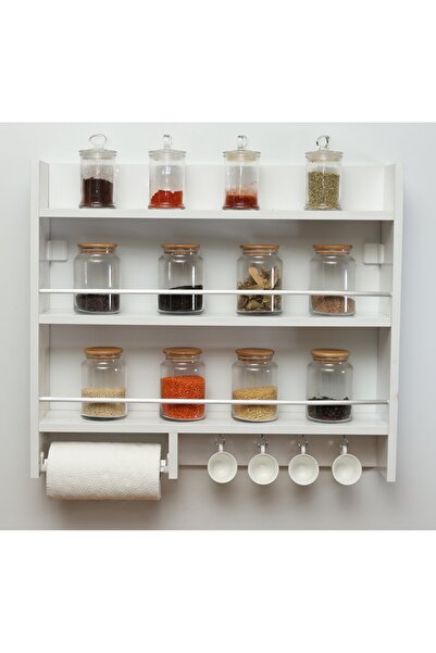 ARS TAŞ Ahşap Mutfak Dolabı Terek Mutfak Rafı Bahratlık Rafı Duvar Rafı bahar...