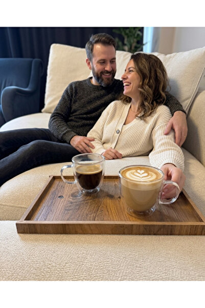 MONTETOYS Ahşap Koltuk ve Kanepe Arası Tepsisi Dekoratif Şık ve Çok Amaçlı Se...