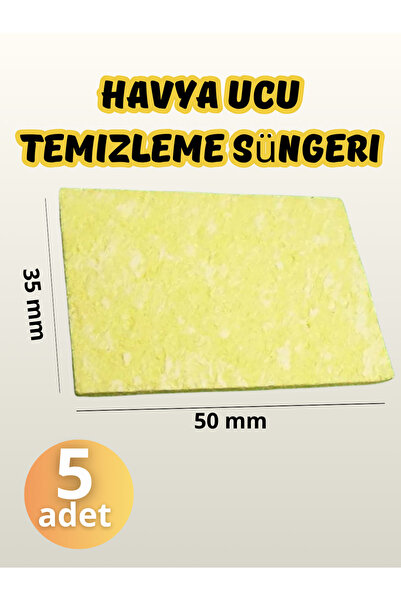RoboPazar 5-adet Gubka / Lehim Ucu Temizleme Süngeri 50x35 mm, Sarı