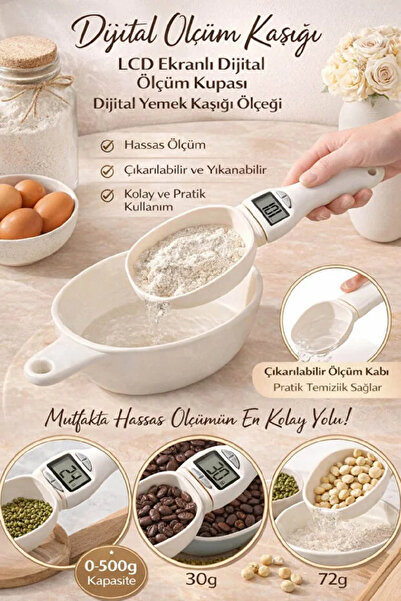 Berdina Home LCD Ekranlı Dijital Ölçüm Kaşığı 0-500g Hassas Mutfak Tartı Kaşı...