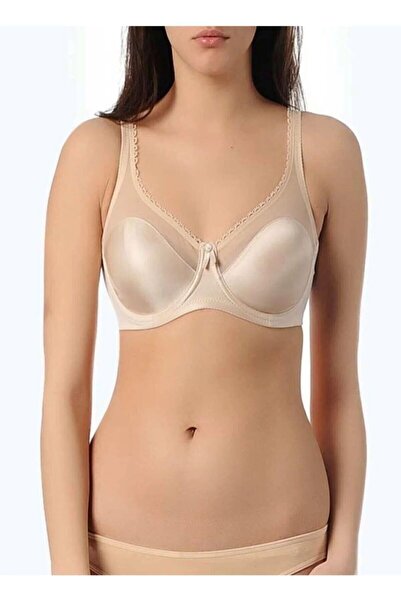 Yeni İnci Women's Fixed Strap Underwire Non-Support Gathering Basic Bra (Nipp...