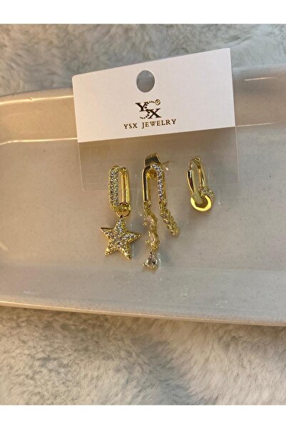 YSX JEWELRY مجموعة أقراط من 3 قطع بتصميم أنيق من ماركة ysx لا تسبب الحساسية و...