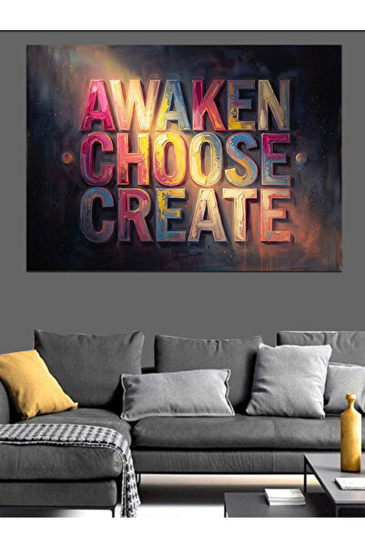 Artmeg Text decorativ Awaken Choose Create cu litere colorate - Tablou din le...
