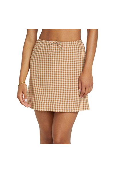 BİLLABONG Καρό φούστα LIL από δερματίνη L