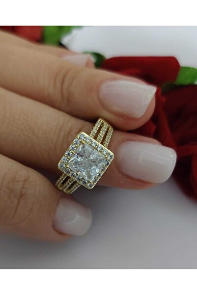 OEM Λευκό δαχτυλίδι Lovy, επιχρυσωμένο 14 καρατίων