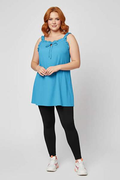 Shape Of You Lace-Up Ruffled Strap Blouse