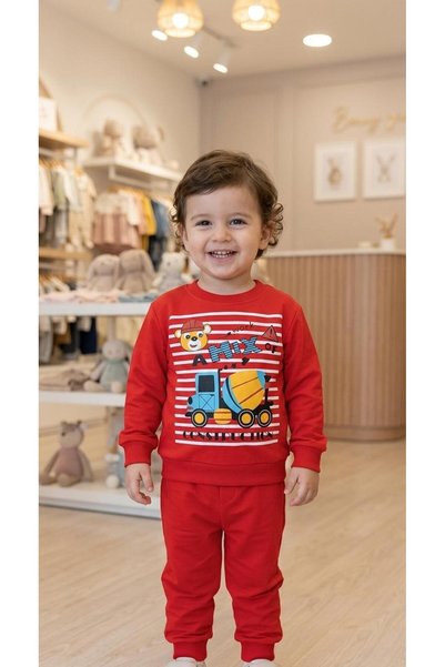 MOMOİRO Printed Boys' & Baby Set