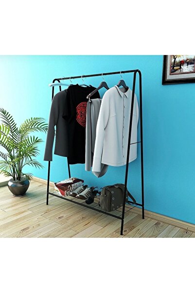 Empressco 152 cm Oval Telli Siyah Butik Elbise Askılığı Konfeksiyon Askılık 1...