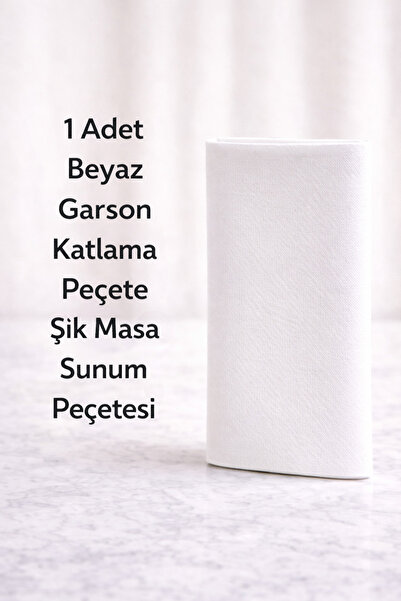 Palo Santo 1 Adet BEYAZ Garson Katlama Peçete Şık Masa Sunum Peçetesi