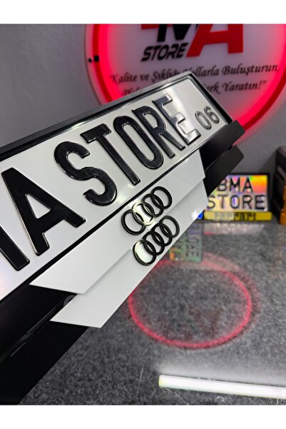 BMASTORE06 Audi Logolu Zebra Model Pleksi Plakalık(1çift,2adet)