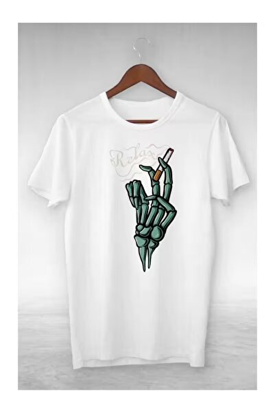 AEMİ Μπλουζάκι Unisex με σχέδιο σκελετού, χειροποίητο, μεγάλου μεγέθους, με λ...