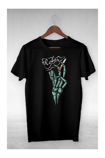 Marco Fresco Μπλουζάκι Unisex με σχέδιο σκελετού, χειροποίητο, μεγάλου μεγέθο...