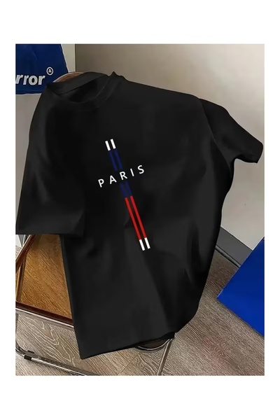 AEMİ Μπλουζάκι Unisex Paris με στάμπα Oversize Crew Neck