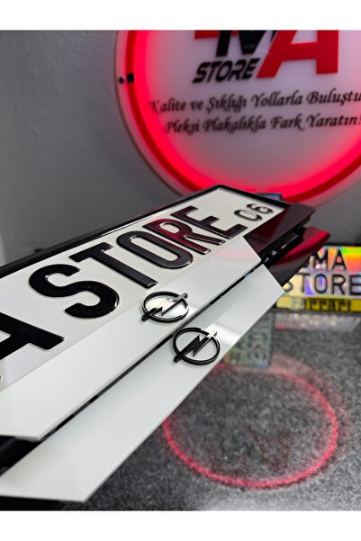 BMASTORE06 Opel Logolu Zebra Model Pleksi Plakalık (1çift,2adet)