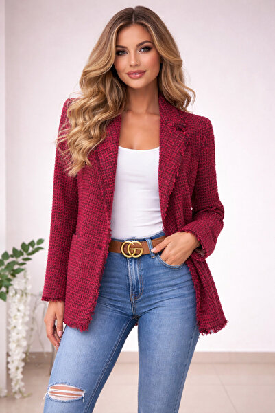 OEM Σακάκι τουίντ - Μπορντό, Μ