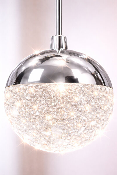 Luna Lighting Grate Model 3 lü Krom Kaplama 3 RENK Salon Mutfak Oturma Yatak Odası Modern Led Avize