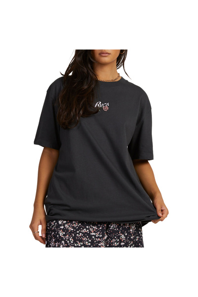 RVCA ROSES ONLY ΑΠΛΟ ΜΠΛΟΥΖΑΚΙ ΠΛΥΜΕΝΟ ΜΑΥΡΟ Μ