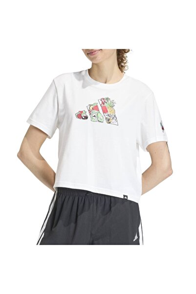 Adidas Sportswear ADIDAS FOOD ΚΟΝΤΟ ΦΑΡΔΥ ΜΠΛΟΥΖΑΚΙ ΜΕ ΣΧΕΔΙΑ ΛΕΥΚΟ M