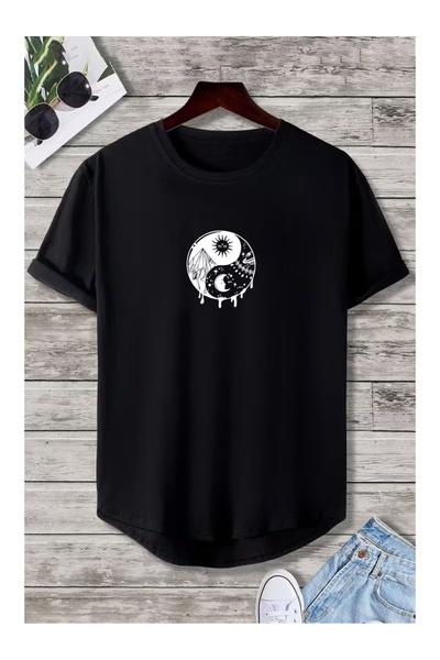 AEMİ Μπλουζάκι Unisex Balance με στάμπα Oversize και λαιμόκοψη ποδηλάτου