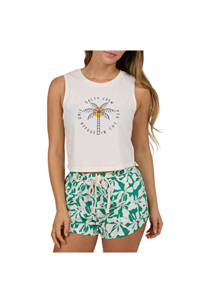 Salty Crew ΚΟΥΙΝ ΠΑΛΜ ΥΠΟΒΑΜΒΑΚΙΕΡΟ ΤΟΠ ΜΕ ΚΟΝΤΑ ΜΑΝΙΚΙΑ ΟΦ-ΛΑΪΤ Λ