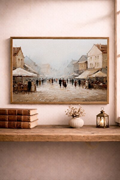 Tuba Decor Tek Parça Ahşap Çerçeveli Tablo vintage