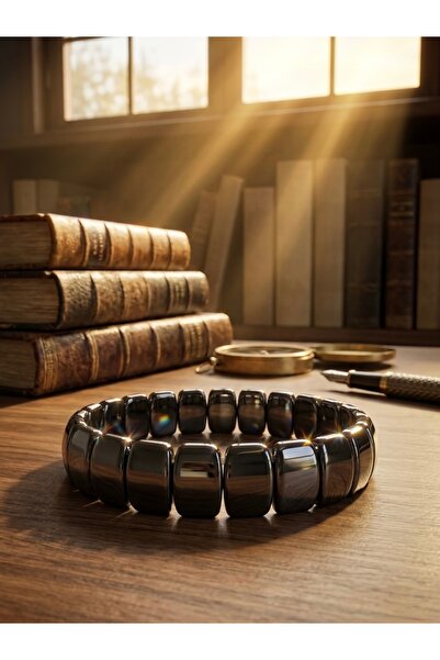 Meneva Aksesuar Anthracite Sparkling Cubic Cut Hematite Unisex Bracelet