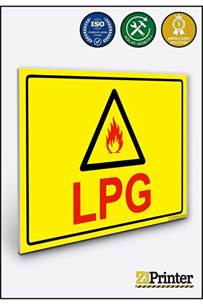 ZiPrinter لافتة تحذير LPG isg ديكوتا 25x35 سم