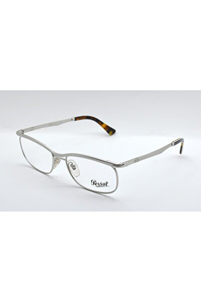 Persol Eyewear 2464V 518 SILVER METAL GÜMÜŞ HAVANA DİKDÖRTGEN UNISEX GÖZLÜK