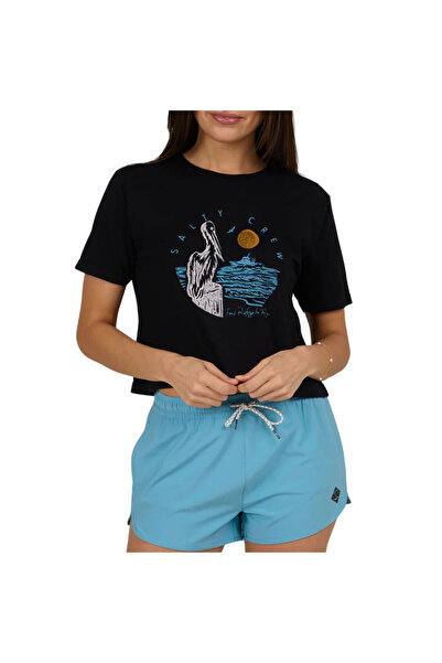 Salty Crew ASHORE CROP W TEE ΜΑΥΡΟ S