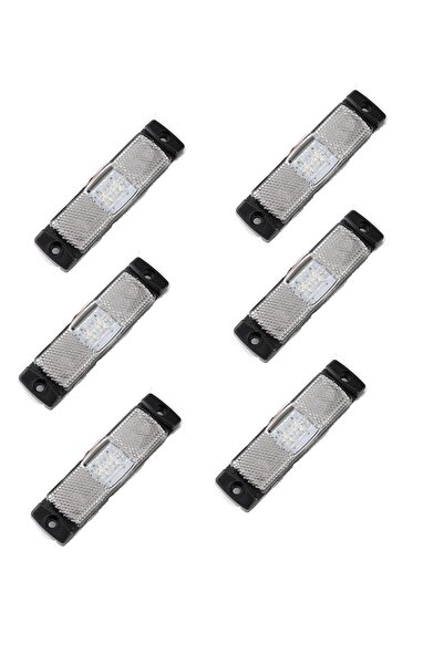 ERK 6 x ΛΕΥΚΟ LED πλευρικό φως 130mm 12-24V για τρέιλερ, τροχόσπιτο, φορτηγό