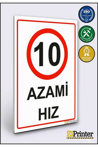 ZiPrinter 10 لافتات تحذيرية للسرعة من نوع أزامي هيز ديكوتا مقاس 70x100 سم