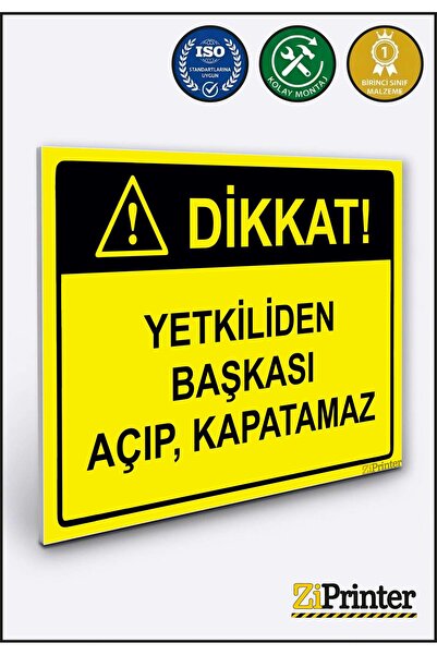 ZiPrinter انتبه! لافتة تحذيرية "غير المختصين لا يفتحون ولا يغلقون" من ديكوتا،...