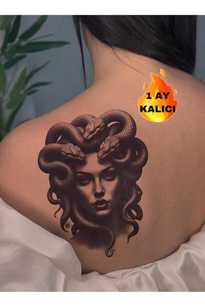 Mecit Tuhafiye 1 AY KALICI MEDUSA YILAN KADIN GEÇİCİ DÖVME