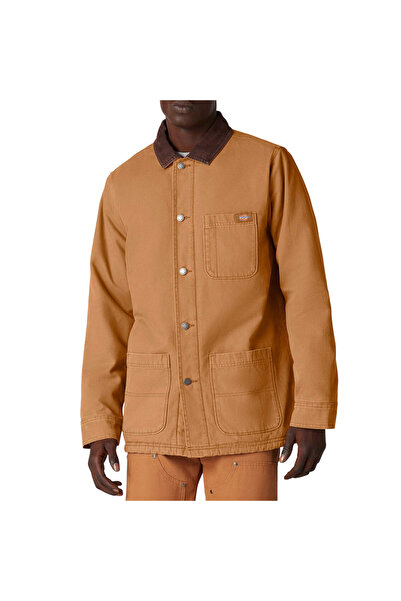 Dickies Μπουφάν εργασίας από καμβά τύπου duck, πετροπλυμένο, καφέ, μέγεθος M.