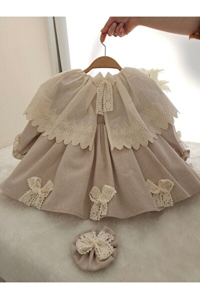 Elwirababyboutiqe λινό φόρεμα με γιακά κάπας