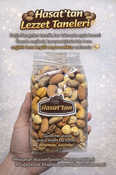 HASATTAN KARIŞIK KURUYEMİŞ LÜKS 4LÜ ÇİFT KAVRUM FINDIK ANTEP YAĞSIZ KAJU BADE...