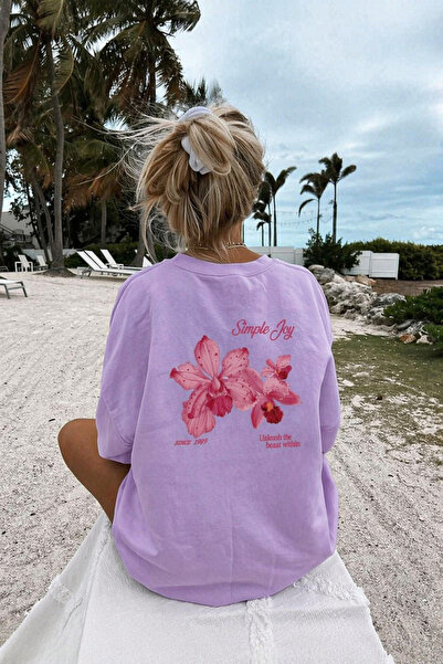 OVER HEAD Γυναικείο μπλουζάκι με στάμπα Simple Joy Oversized