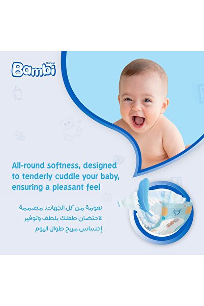 Sanita Bambi حفاضات أطفال، 222 حفاضة، مقاس 4 (8-16 كجم)، علبتان شهريتان