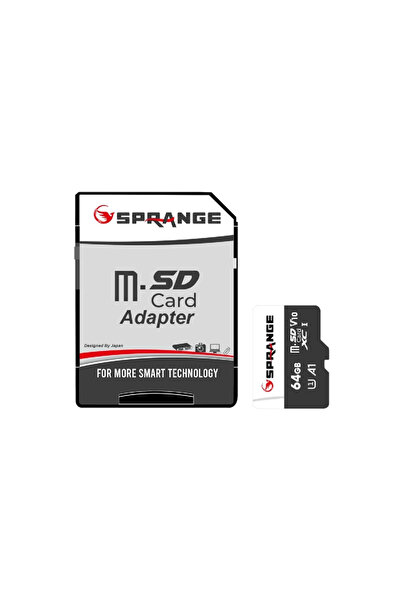 jetucuzal SPRANGE SM64 High Speed 4K Ultra HD 64GB TF Kart & SD Adaptör