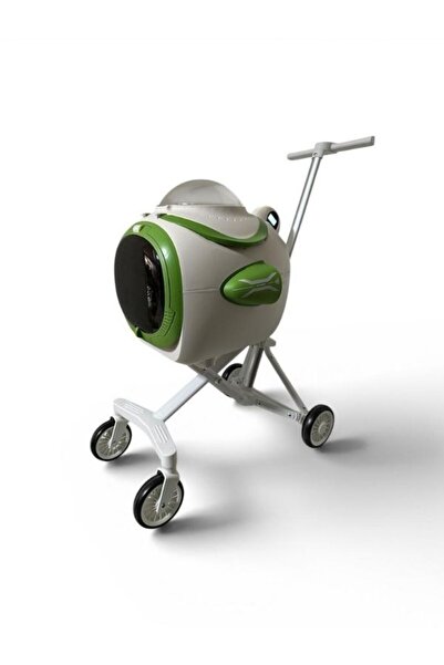 EWOX Astronot Model Fanlı Evcil Hayvan Taşıma Arabası P50-B - Beyaz Yeşil