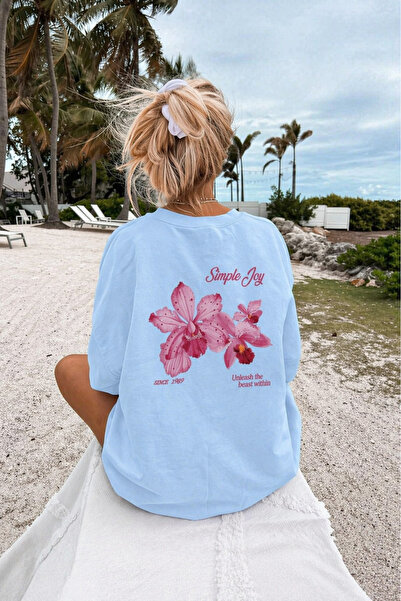 OVER HEAD Γυναικείο μπλουζάκι με στάμπα Simple Joy Oversized